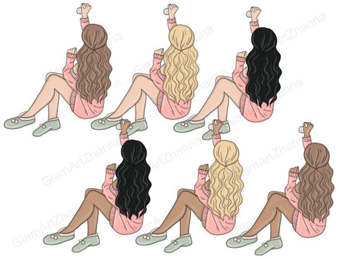 Sweet Christmas GIRLS Cozy Winter Weekend Cookie PNG Files SVG GlamArtZhanna 