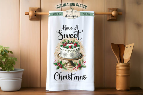 Sweet Christmas Kitchen Towel Sublimation Designs Sublimation Ewe-N-Me Designs 