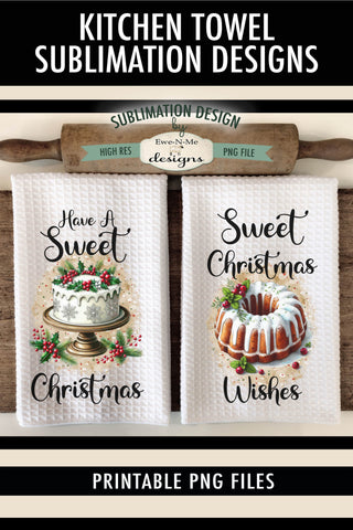 Sweet Christmas Kitchen Towel Sublimation Designs Sublimation Ewe-N-Me Designs 