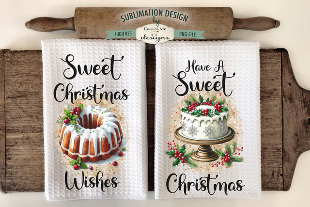 Sweet Christmas Kitchen Towel Sublimation Designs Sublimation Ewe-N-Me Designs 
