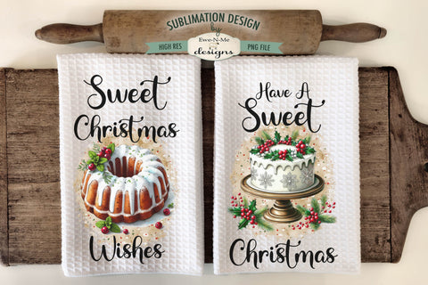 Sweet Christmas Kitchen Towel Sublimation Designs Sublimation Ewe-N-Me Designs 