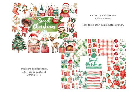 Sweet Christmas Papers | Xmas Background Pattern Digital Pattern GlamArtZhanna 