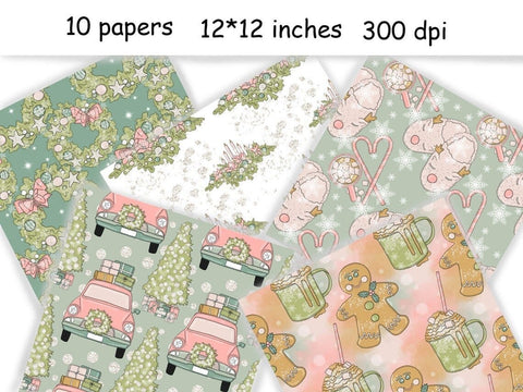 Sweet Christmas PATTERN Cozy Winter Weekend Cookie PNG Files Digital Pattern GlamArtZhanna 