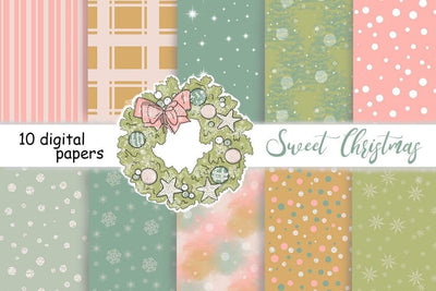 Sweet Christmas PATTERN Cozy Winter Weekend Cookie PNG Files Digital Pattern GlamArtZhanna 