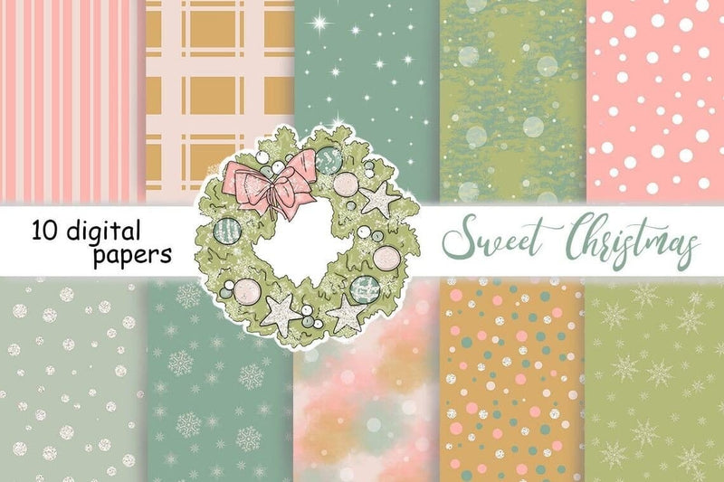 Sweet Christmas PATTERN Cozy Winter Weekend Cookie PNG Files Digital Pattern GlamArtZhanna 