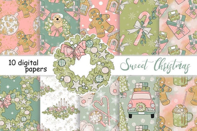 Sweet Christmas PATTERN Cozy Winter Weekend Cookie PNG Files Digital Pattern GlamArtZhanna 