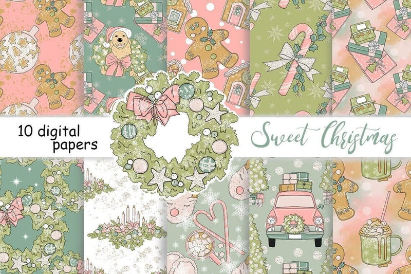 Sweet Christmas PATTERN Cozy Winter Weekend Cookie PNG Files Digital Pattern GlamArtZhanna 