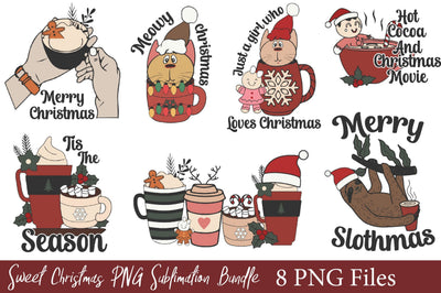 Sweet Christmas Sublimation Designs Bundle Sublimation Rupkotha 