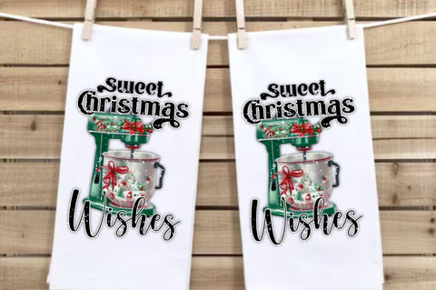 Sweet Christmas Wishes Mixer Dish Towel Sublimation Sublimation Jagonath Roy 