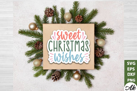 Sweet Christmas wishes Stickers Design SVG akazaddesign 