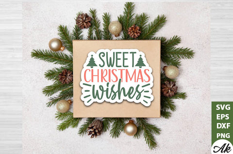 Sweet christmas wishes Stickers Design SVG akazaddesign 