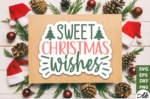 Sweet christmas wishes Stickers Design SVG akazaddesign 
