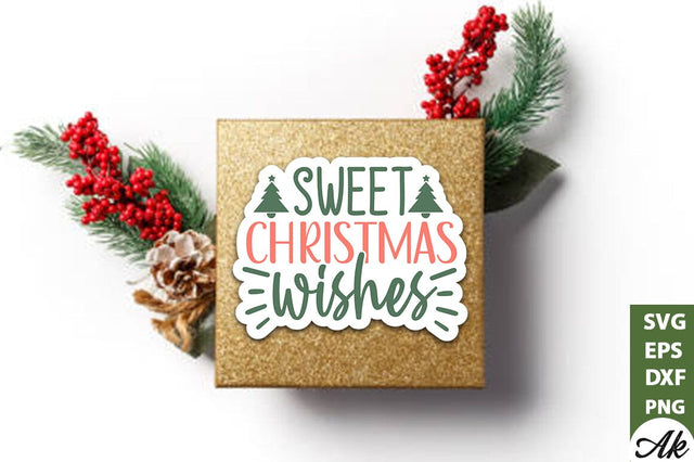 Sweet christmas wishes Stickers Design SVG akazaddesign 
