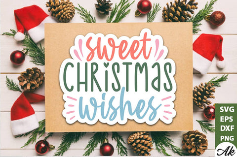 Sweet Christmas wishes Stickers Design SVG akazaddesign 