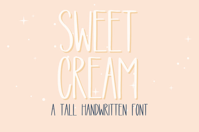 Sweet Cream, Tall Farmhouse Handwritten Font for Cricut, Cute Handwriting Font Designing Digitals 