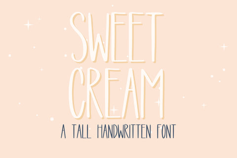 Sweet Cream, Tall Farmhouse Handwritten Font for Cricut, Cute Handwriting Font Designing Digitals 