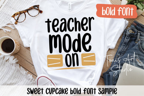 Sweet Cupcake Font Bundle, Cute Handwritten Fonts Font TonisArtStudio 