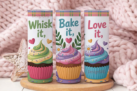 Sweet Cupcake Trio 20oz Tumbler Wrap Sublimation DesignSVG 