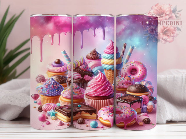 Sweet Cupcake Tumbler Wrap, Sweet Treats Tumbler, 20oz Sublimation Tumbler, Pink Dessert Tumbler, Bakery Lover Tumbler, Cute Cupcake Design, Candy Theme Tumbler Sublimation Li Zamperini 