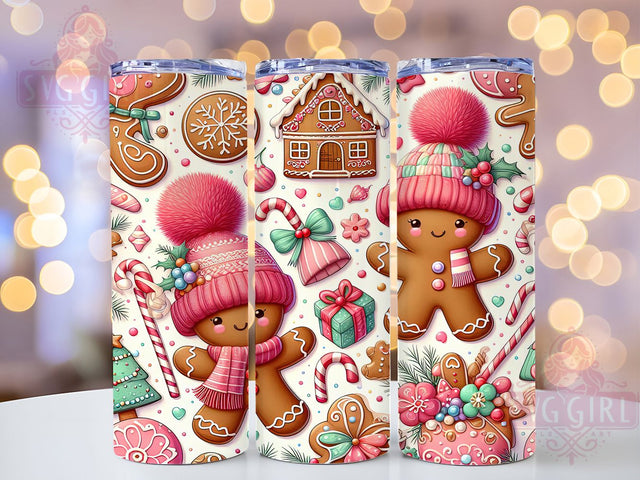 Sweet Cute Gingerbread Christmas Tumbler, Christmas Cookie Wrap, Holiday Baking Sublimation, Festive Treat Cup, 20Oz Skinny Tumbler Wrap, Cute Gingerbread Mug, Sweet Holiday Design Sublimation SvggirlplusArt 