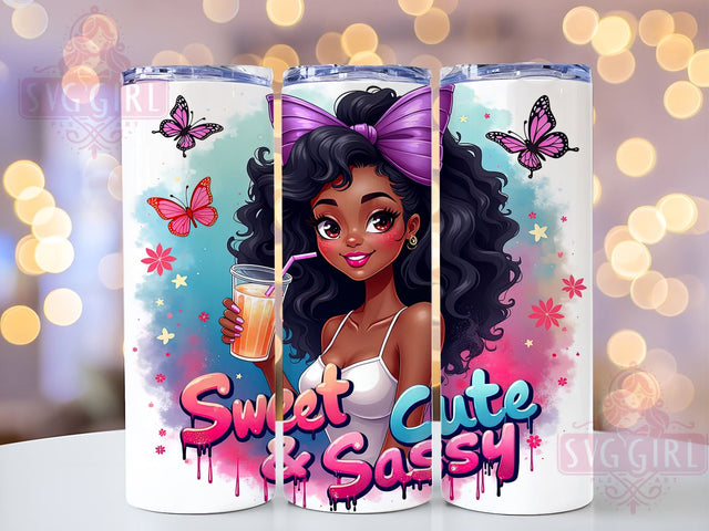 Sweet Cute & Sassy, Coquette Tumbler, 20oz Tumbler Wrap, Sublimation PNG, Girly Tumbler Design, Fun and Sassy Quotes, Digital Download Sublimation SvggirlplusArt 