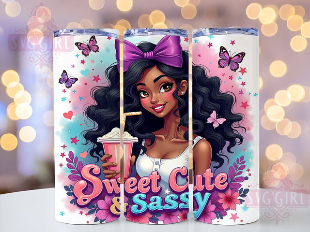 Sweet Cute & Sassy, Coquette Tumbler, 20oz Tumbler Wrap, Sublimation PNG, Girly Tumbler Design, Fun and Sassy Quotes, Digital Download Sublimation SvggirlplusArt 