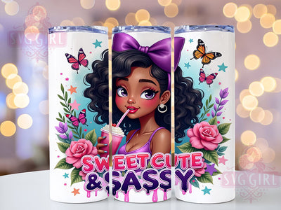 Sweet Cute & Sassy, Coquette Tumbler, 20oz Tumbler Wrap, Sublimation PNG, Girly Tumbler Design, Fun and Sassy Quotes, Digital Download Sublimation SvggirlplusArt 