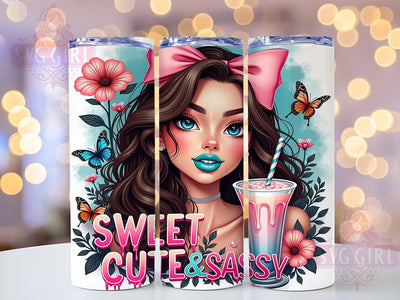 Sweet Cute & Sassy, Coquette Tumbler, 20oz Tumbler Wrap, Sublimation PNG, Girly Tumbler Design, Fun and Sassy Quotes, Digital Download Sublimation SvggirlplusArt 