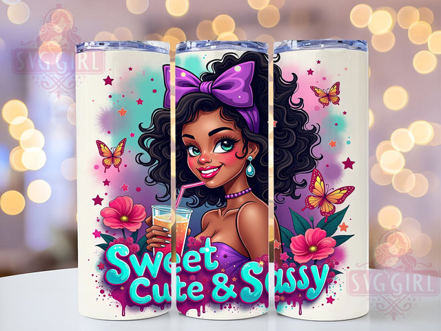 Sweet Cute & Sassy, Coquette Tumbler, 20oz Tumbler Wrap, Sublimation PNG, Girly Tumbler Design, Fun and Sassy Quotes, Digital Download Sublimation SvggirlplusArt 