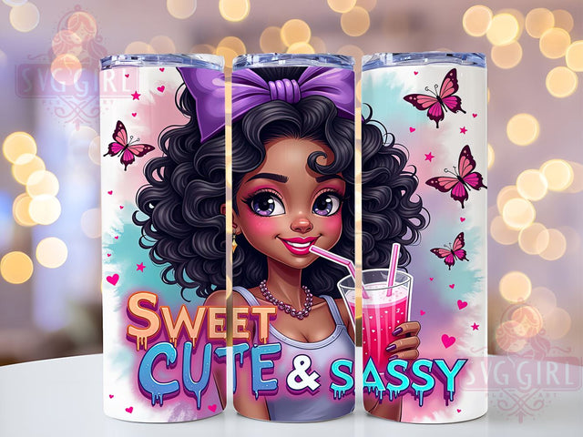 Sweet Cute & Sassy, Coquette Tumbler, 20oz Tumbler Wrap, Sublimation PNG, Girly Tumbler Design, Fun and Sassy Quotes, Digital Download Sublimation SvggirlplusArt 