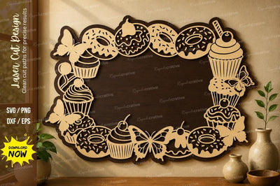 Sweet Dessert Frame laser cut svg File SVG Regulrcrative 