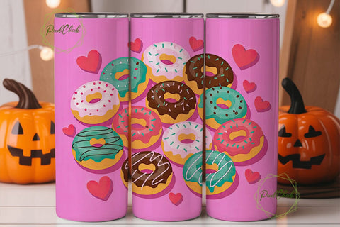 Sweet Donut Delight 20oz Tumbler Wrap Sublimation PixelChick 