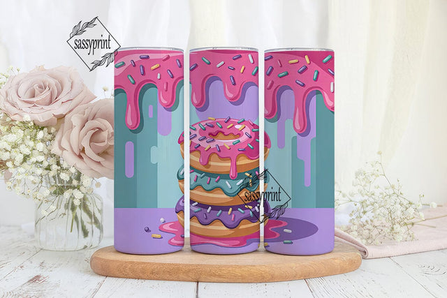 Sweet Donut Stack 20oz Tumbler Wrap Sublimation sassyprint 