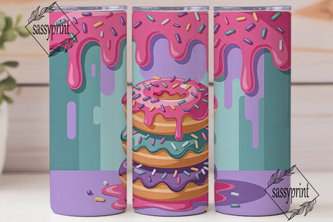 Sweet Donut Stack 20oz Tumbler Wrap Sublimation sassyprint 
