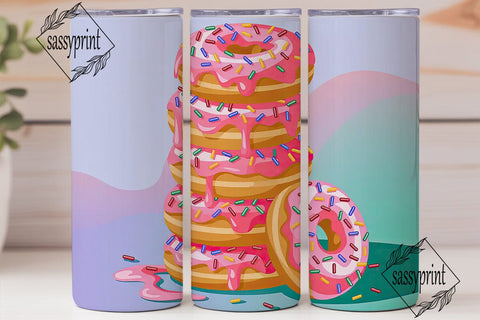 Sweet Donut Stack 20oz Tumbler Wrap Sublimation sassyprint 