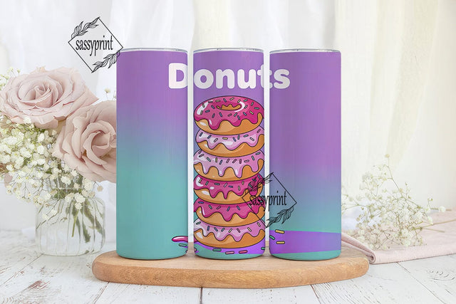 Sweet Donut Stack 20oz Tumbler Wrap Sublimation sassyprint 