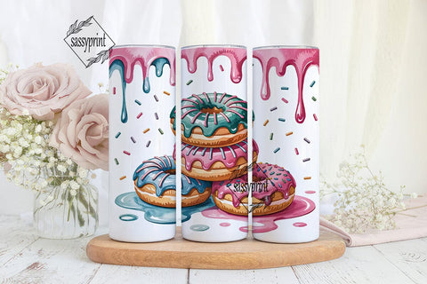 Sweet Donut Trio 20oz Tumbler Wrap Sublimation sassyprint 