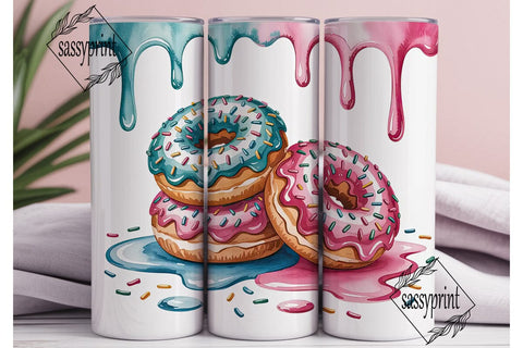 Sweet Donut Trio 20oz Tumbler Wrap Sublimation sassyprint 