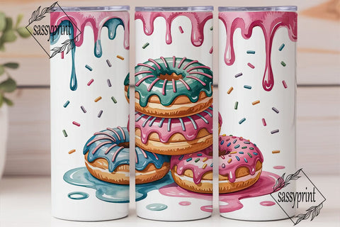 Sweet Donut Trio 20oz Tumbler Wrap Sublimation sassyprint 