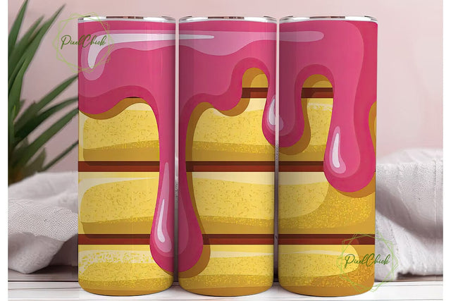 Sweet Drip Cake 20oz Tumbler Wrap Sublimation PixelChick 