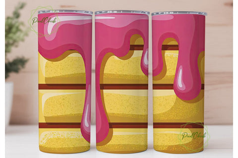 Sweet Drip Cake 20oz Tumbler Wrap Sublimation PixelChick 