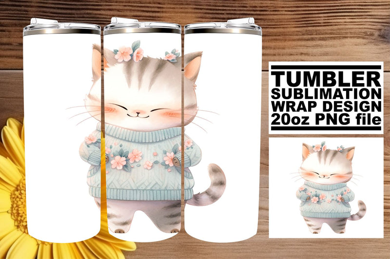 Sweet Feline Design 20oz Tumbler Sublimation Collection Sublimation afrosvg 