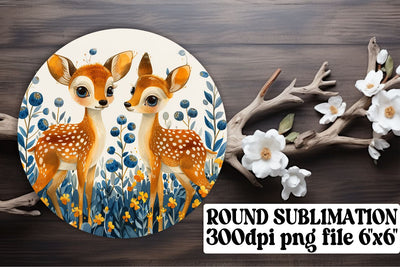 Sweet Floral Deer Wrap Round Design Sublimation Watercolor Sublimation afrosvg 