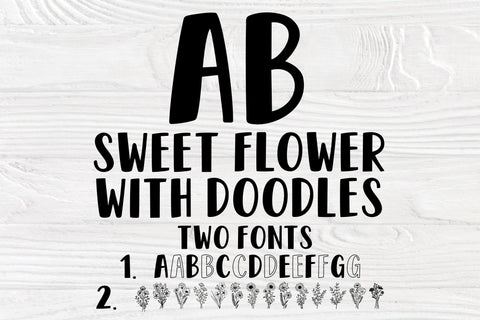 Sweet Flower Font SVG | Doodles Font Duo | OTF, TTF Files Font TonisArtStudio 