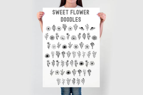 Sweet Flower Font SVG | Doodles Font Duo | OTF, TTF Files Font TonisArtStudio 