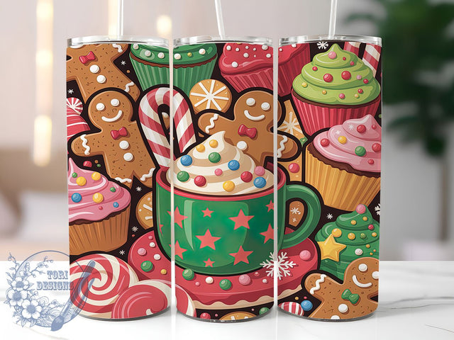 Sweet Gingerbread Christmas Tumbler, Holiday Wrap, 20oz Tumbler Sublimation, Festive Gingerbread Design, Sweet Christmas Sublimation, Cozy Winter Tumbler, Cute Holiday Wrap Sublimation ToriDesigns 