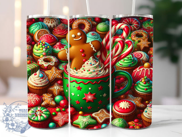 Sweet Gingerbread Christmas Tumbler, Holiday Wrap, 20oz Tumbler Sublimation, Festive Gingerbread Design, Sweet Christmas Sublimation, Cozy Winter Tumbler, Cute Holiday Wrap Sublimation ToriDesigns 