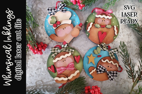 Sweet Gingerbread Ornament Set SVG SVG Whimsical Inklings 