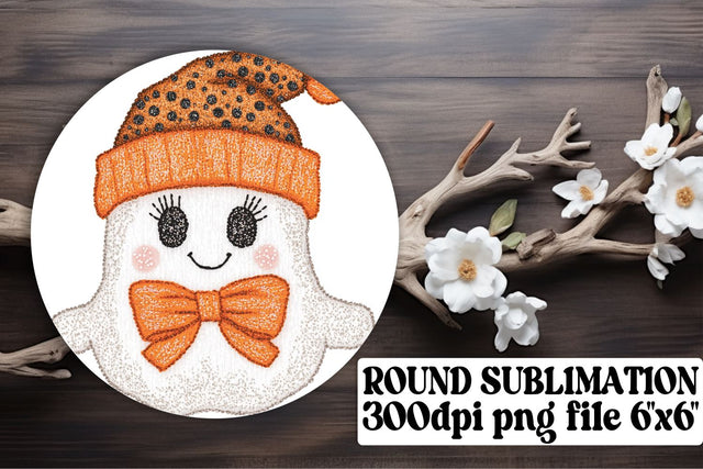 Sweet Halloween Ghost Embroidered Sublimation afrosvg 
