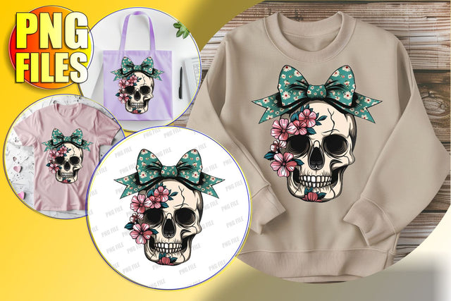 Sweet Halloween Skull Coquette Bow Design - Sublimation Sublimation afrosvg 